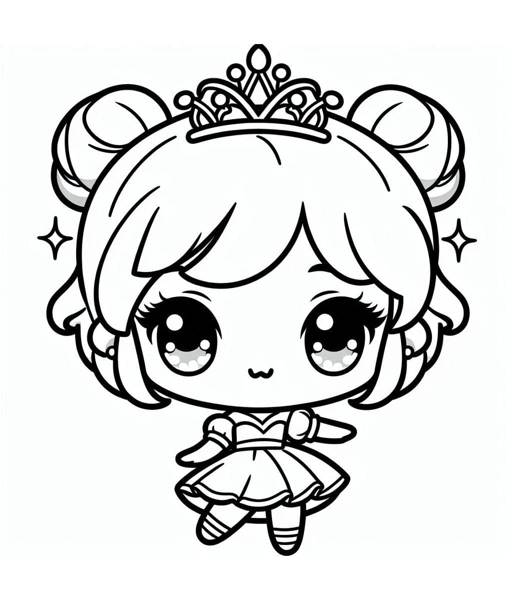 Tô màu Công Chúa Chibi Cute