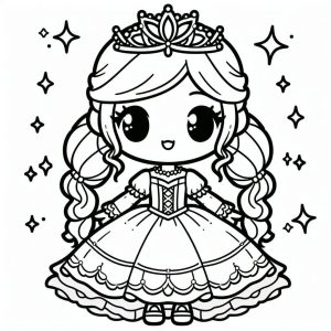 Tô màu Công Chúa Chibi Cute Nhất giúp bé rèn luyện khả năng tô màu