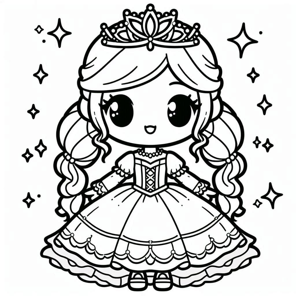 Tô màu Công Chúa Chibi Cute Nhất giúp bé rèn luyện khả năng tô màu