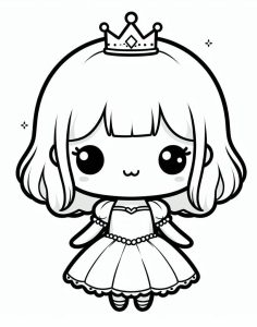 Tô màu Công Chúa Chibi Đáng Yêu Nhất cho bé tập tô