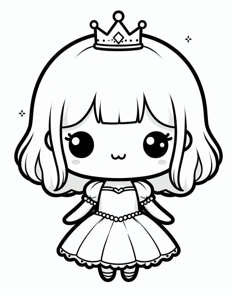 Tô màu Công Chúa Chibi Đáng Yêu Nhất cho bé tập tô