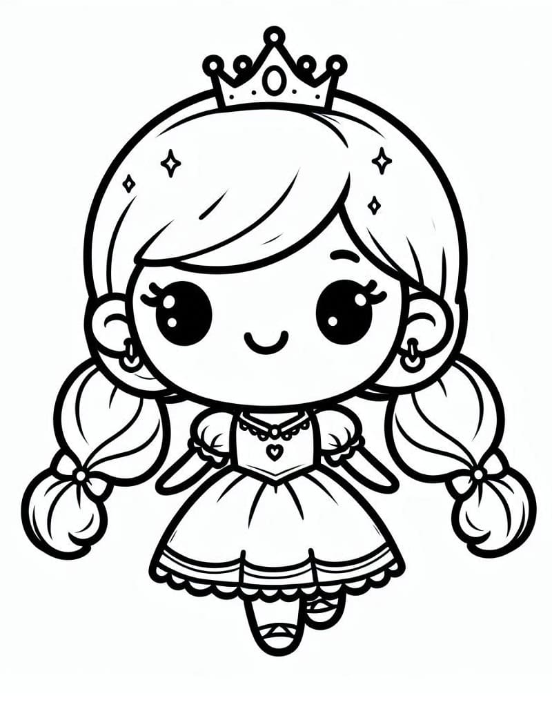 Tô màu Công Chúa Chibi Dễ Thương dễ thương cho bé