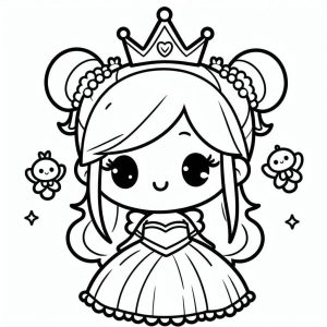 Tô màu Công Chúa Chibi Đẹp giúp bé rèn luyện khả năng tô màu