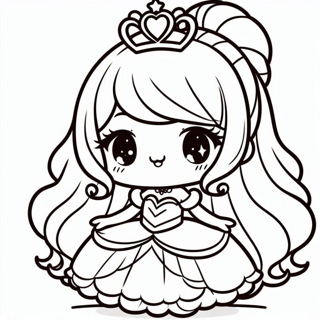 Tô màu Công Chúa Chibi Nhỏ Bé giúp bé rèn luyện khả năng tô màu