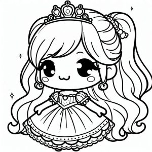 Tô màu Công Chúa Chibi Thân Thiện dễ thương cho bé