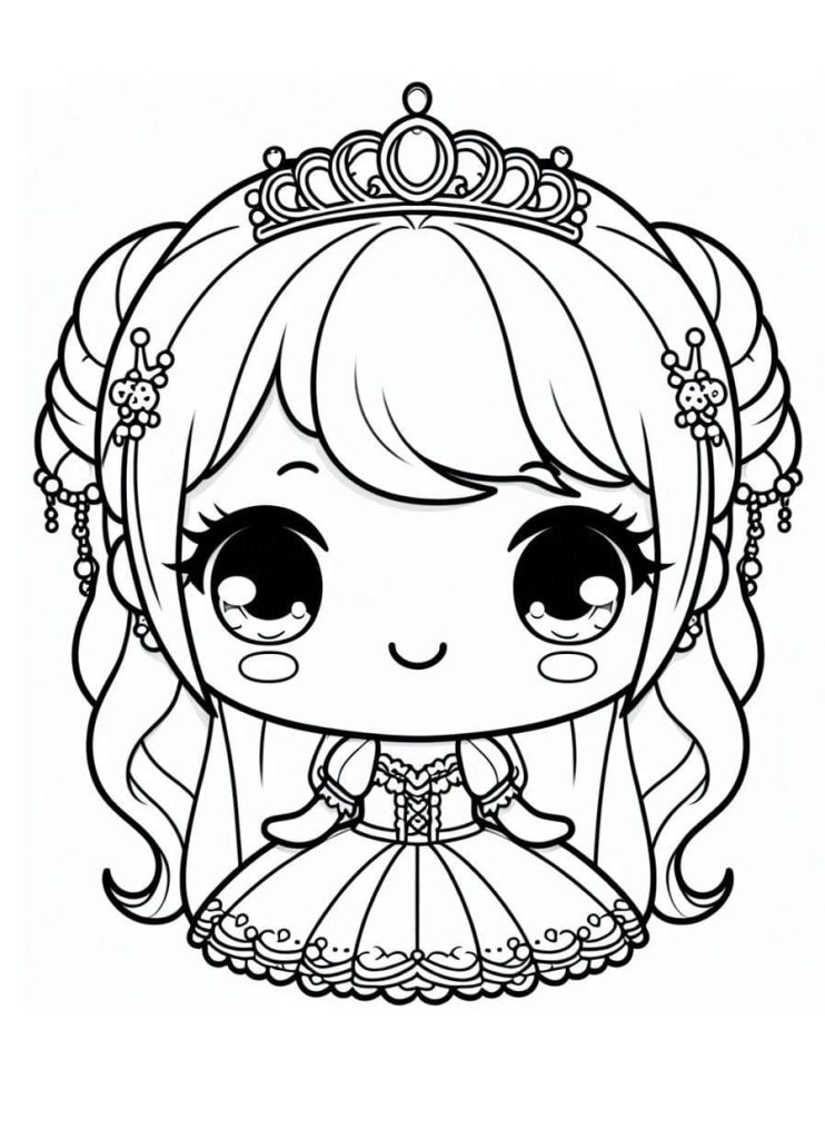 Tô màu Công Chúa Chibi Xinh Đẹp giúp bé rèn luyện khả năng tô màu