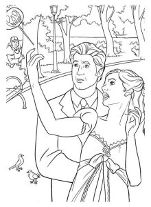 Tô màu Công Chúa Giselle Trong Công Viên dễ thương cho bé