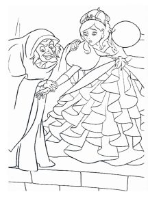 Tô màu Công Chúa Giselle và Phù Thủy dễ thương cho bé