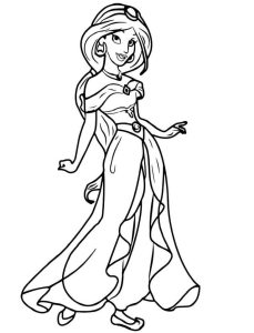 Tô màu Công Chúa Jasmine Xinh Đẹp cho bé tập tô