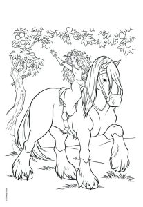 Tô màu công chúa merida hái táo dễ thương cho bé