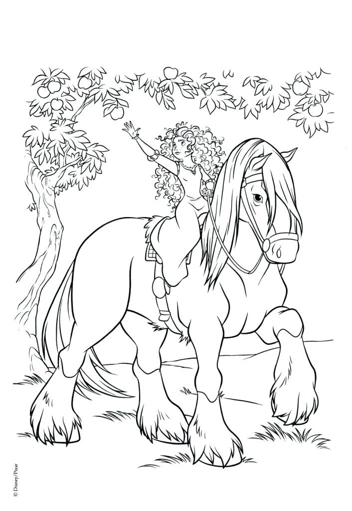 Tô màu công chúa merida hái táo dễ thương cho bé