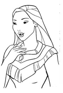 Tô màu Công Chúa Pocahontas Đang Hát cho bé tập tô