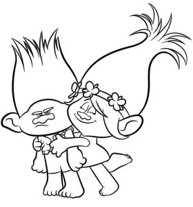 Tô màu Công Chúa Poppy và Branch giúp bé rèn luyện khả năng tô màu