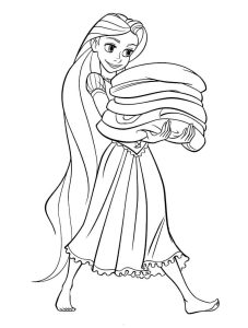 Tô màu Công Chúa Rapunzel Dọn Dẹp dễ thương cho bé