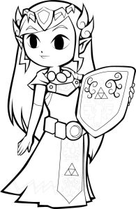 Tô màu Công Chúa Zelda Chibi dễ thương cho bé
