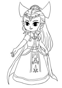 Tô màu Công Chúa Zelda Đáng Yêu dễ thương cho bé