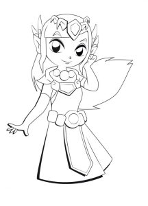 Tô màu Công Chúa Zelda Dễ Thương cho bé tập tô