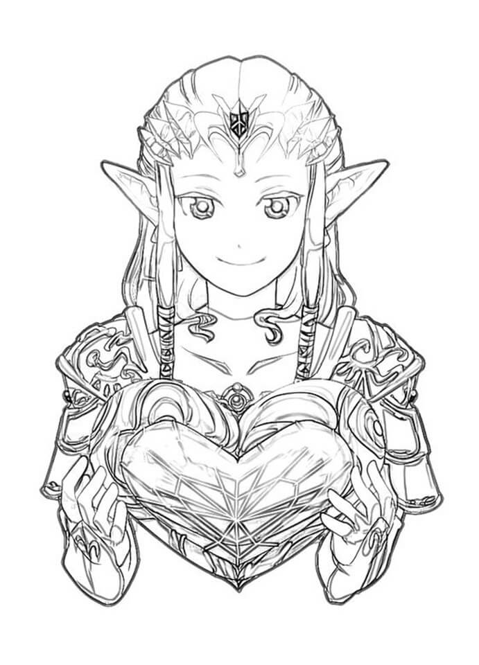 Tô màu Công Chúa Zelda Hạnh Phúc cho bé tập tô