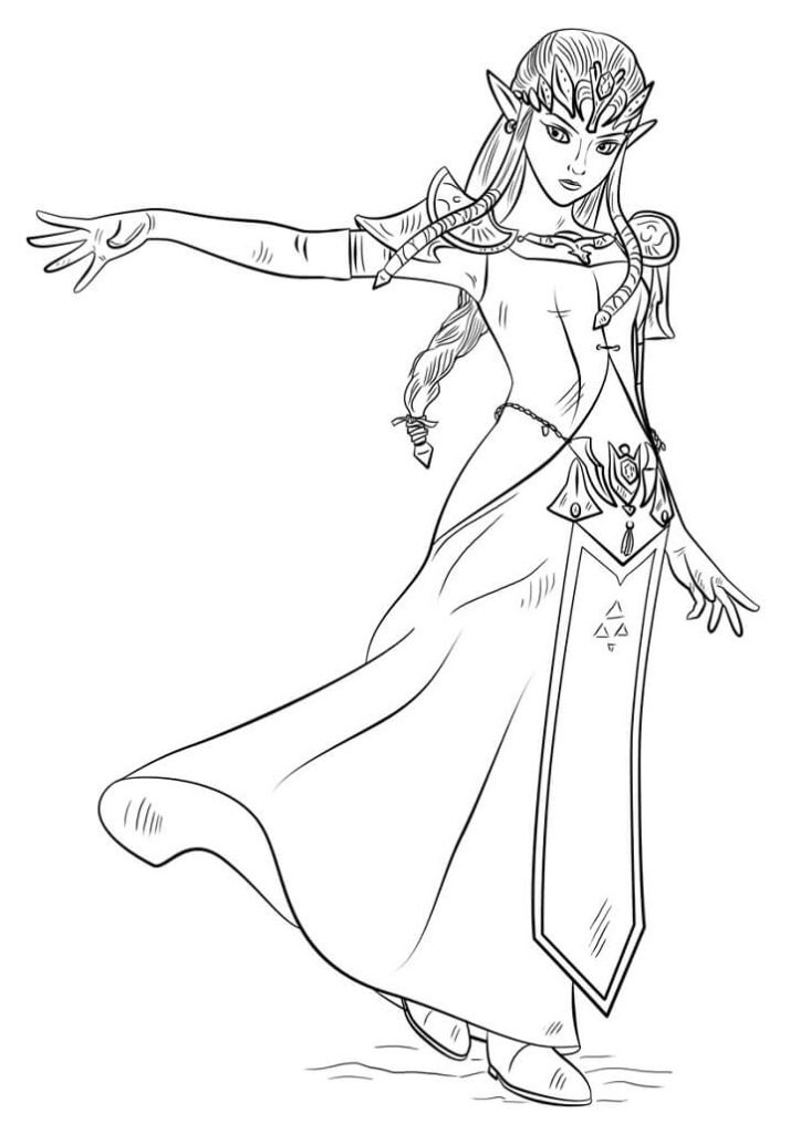 Tô màu Công Chúa Zelda Mạnh Mẽ giúp bé rèn luyện khả năng tô màu