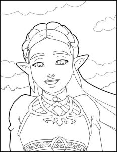 Tô màu Công Chúa Zelda Mỉm Cười cho bé tập tô
