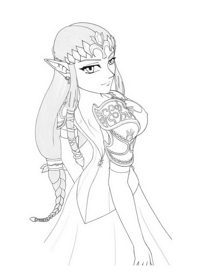 Tô màu Công Chúa Zelda Quyến Rũ cho bé tập tô