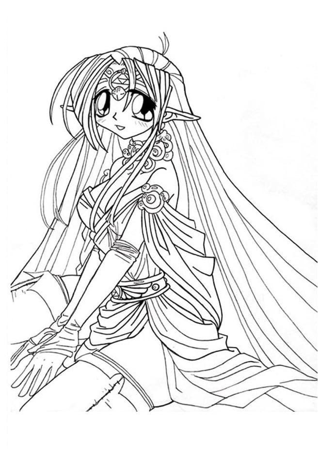 Tô màu Công Chúa Zelda Xinh Xắn giúp bé rèn luyện khả năng tô màu