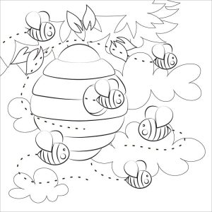 Tô màu Đàn Ong Đáng Yêu cho bé tập tô