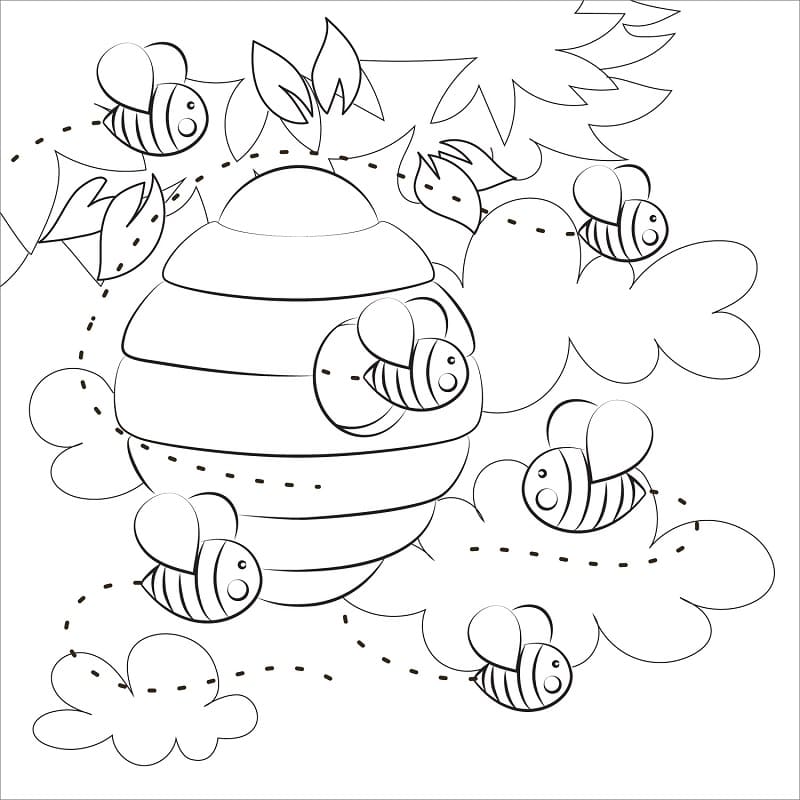 Tô màu Đàn Ong Đáng Yêu cho bé tập tô