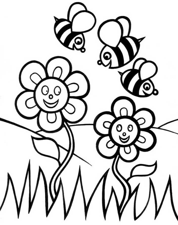 Tô màu Đàn Ong và Vườn Hoa Vui Vẻ giúp bé rèn luyện khả năng tô màu