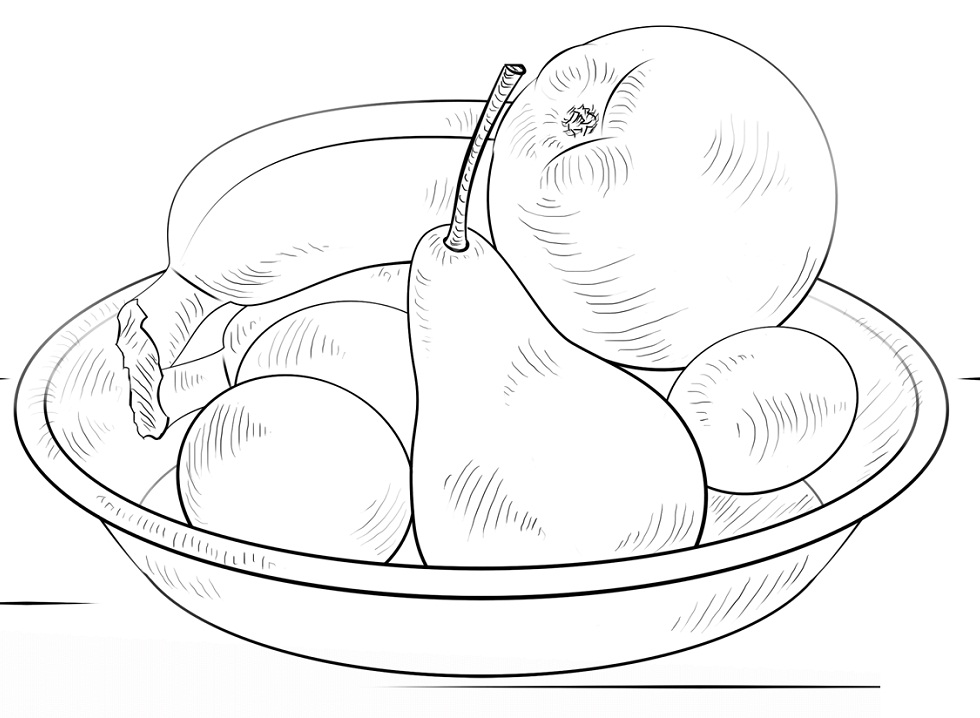 Tô màu đĩa hoa quả giúp bé rèn luyện khả năng tô màu