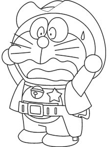 Tô màu doraemon cao bồi dễ thương cho bé