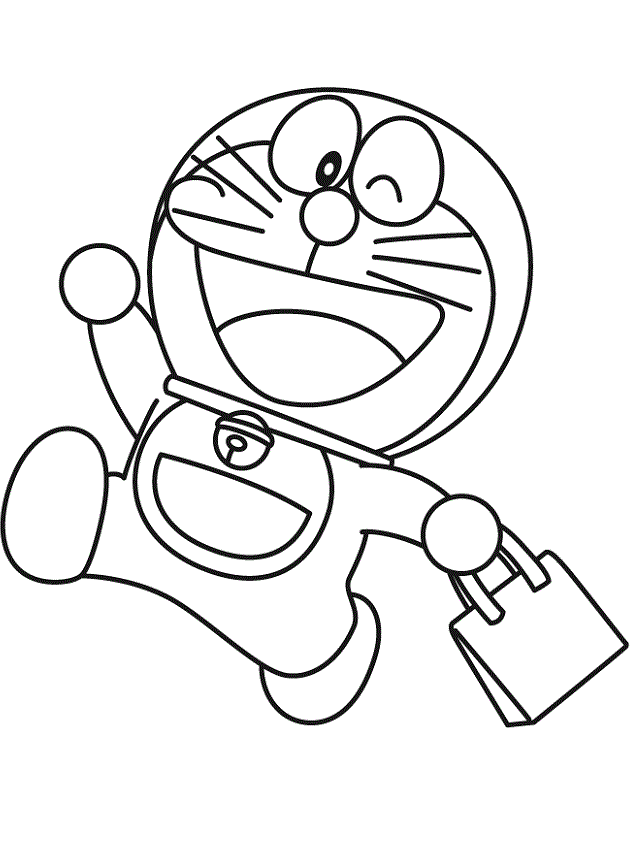 Tô màu doraemon đi mua sắm giúp bé rèn luyện khả năng tô màu