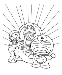 Tô màu Doraemon, Nobita Và Shizuka dễ thương cho bé