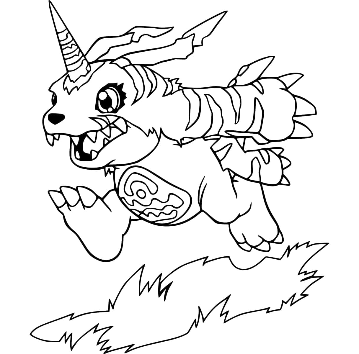 Tô màu Gabumon Đang Chạy