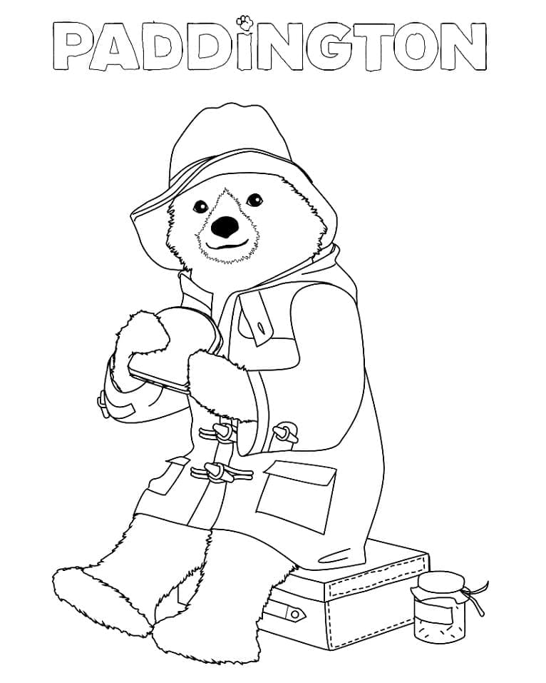 Tô màu Gấu Paddington Ăn Bánh Kẹp dễ thương cho bé