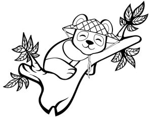 Tô màu Gấu Trúc Ngủ Trên Cây giúp bé rèn luyện khả năng tô màu