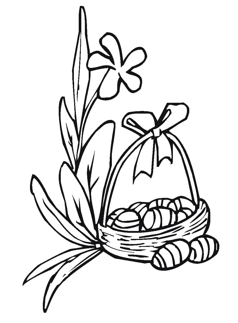 Tô màu Giỏ Hoa Loa Kèn