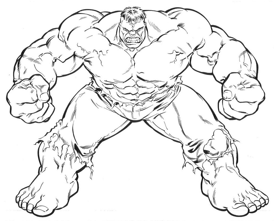 Tô màu hulk đang giận dữ dễ thương cho bé