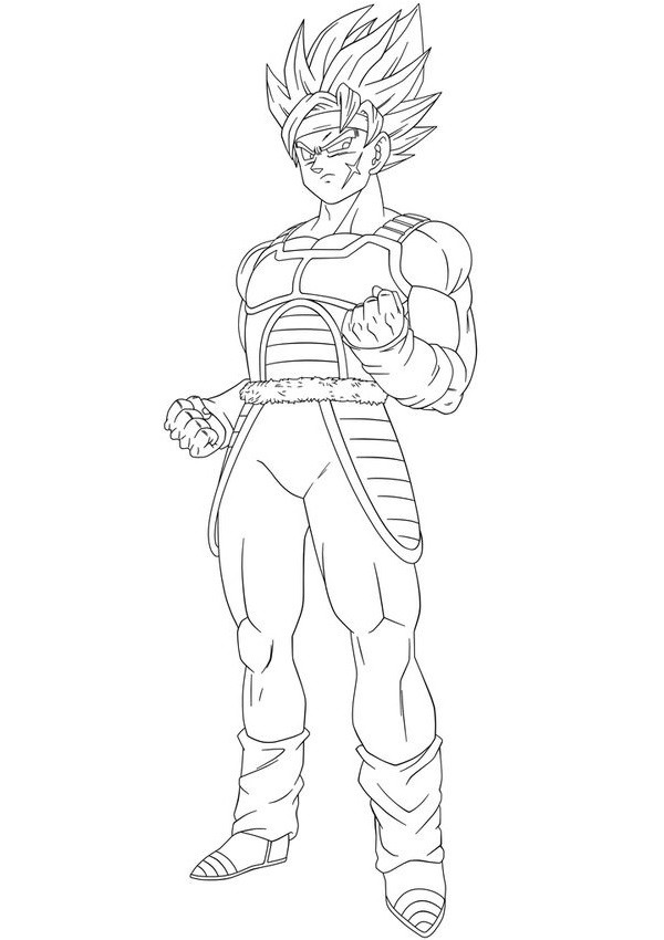 Tô màu kakarot tức giận cho bé tập tô