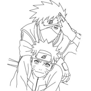 Tô màu Kakashi và Naruto giúp bé rèn luyện khả năng tô màu