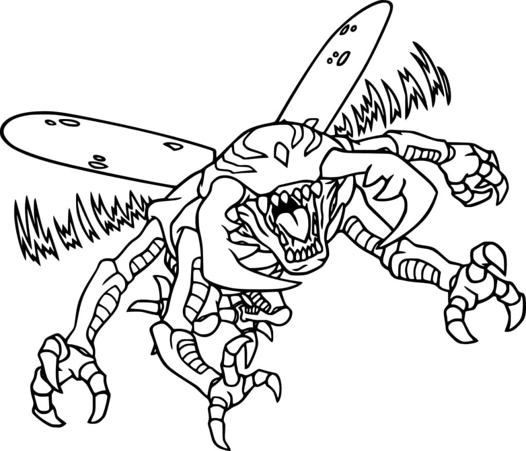 Tô màu Kuwagamon giúp bé rèn luyện khả năng tô màu