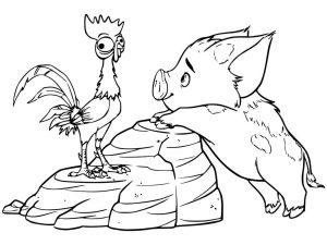 Tô màu Lợn Pua và Gà Trống Hei Hei giúp bé rèn luyện khả năng tô màu