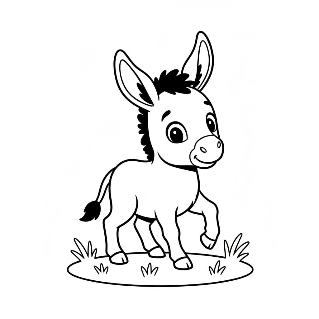 Tô màu Lừa Con cho bé tập tô
