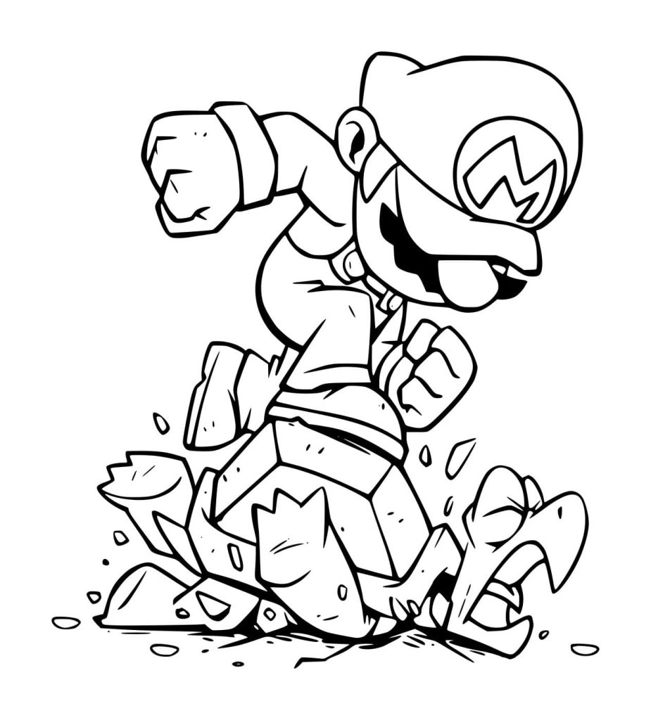 Tô màu Mario Đánh Con Rùa dễ thương cho bé