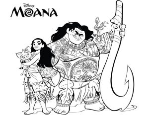 Tô màu Maui và Moana cho bé tập tô