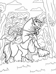 Tô màu Merida Cưỡi Ngựa dễ thương cho bé