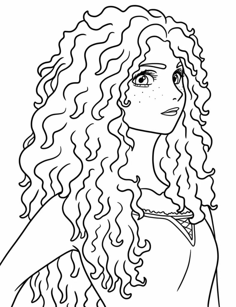 Tô màu Merida Dành Cho Trẻ dễ thương cho bé