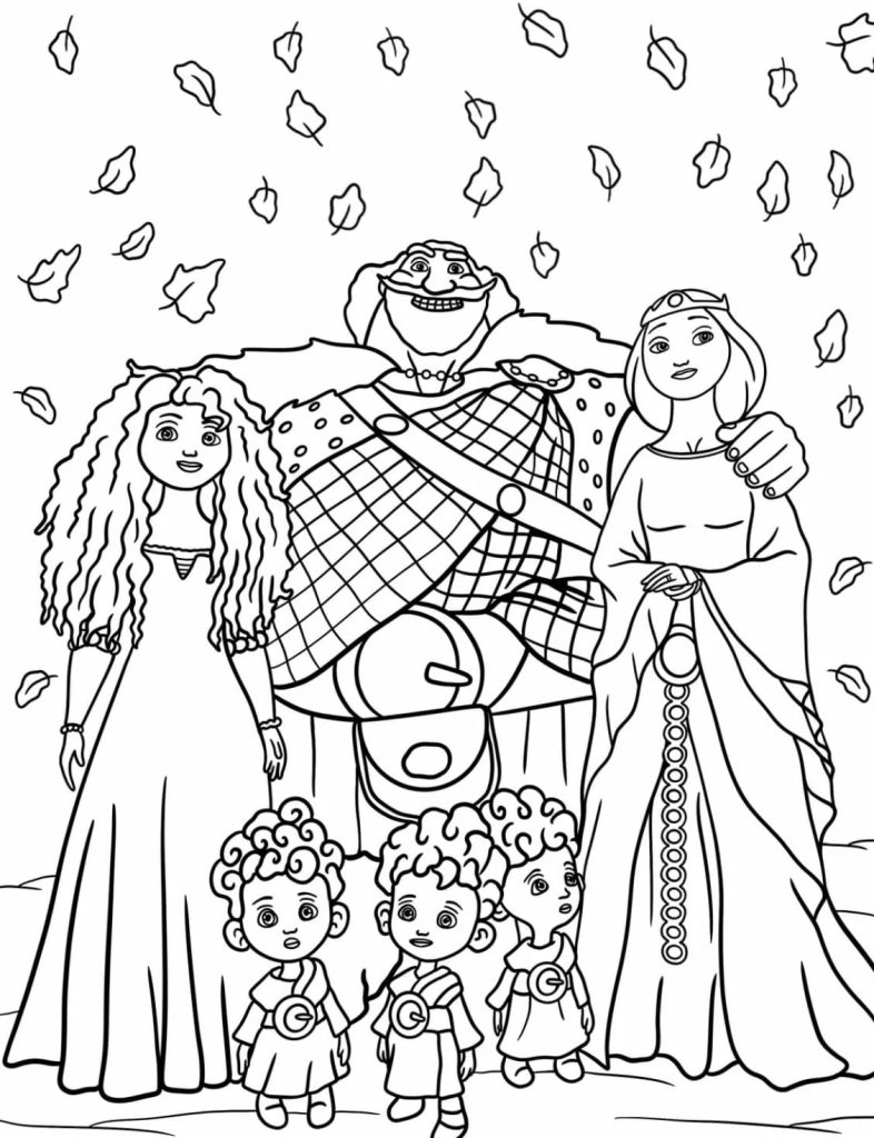 Tô màu Merida và Gia Đình cho bé tập tô