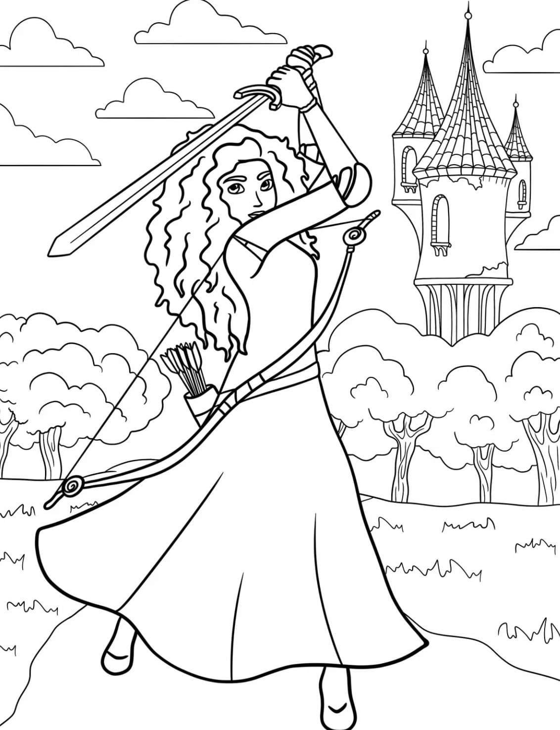 Tô màu Merida Với Thanh Kiếm