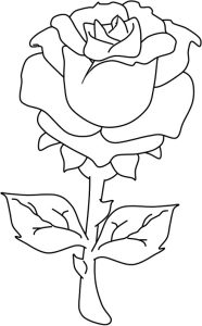 Tô màu một bông hoa hồng cho bé tập tô